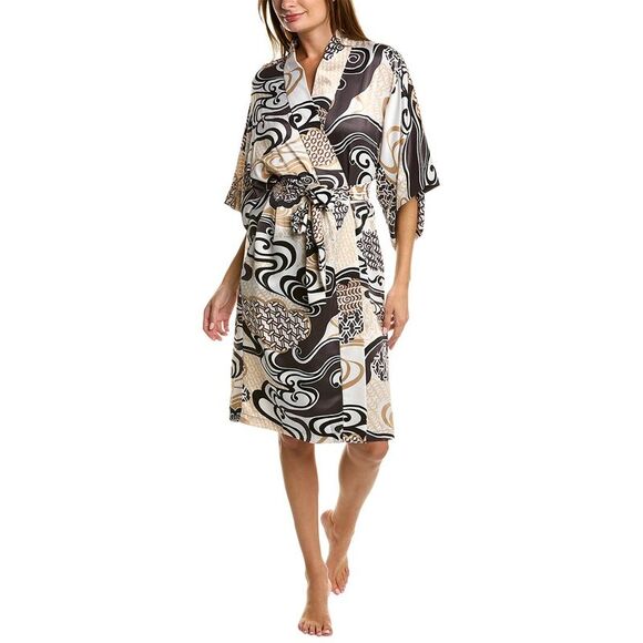Natori Pigiama Zen Floral Da Donna - A Maniche Corte In Jersey Modal Con Pizzo, Nero, Taglia S - 6